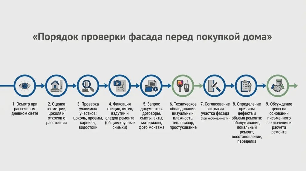 Порядок проверки фасада перед покупкой дома
